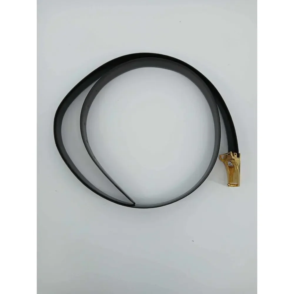 Vintage Christian Dior, leather belt  with gold-tone buckle (40)